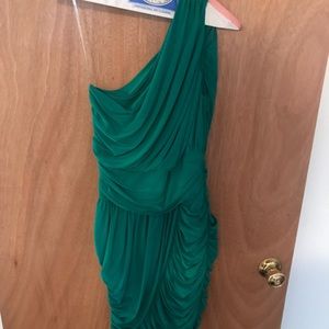 Green Nordstrom one shoulder fitted dress